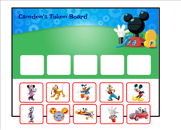 Mickey Mouse Clubhouse Token Board image relating to Token Board Printable named Mickey Mouse Clubhouse Token Board
